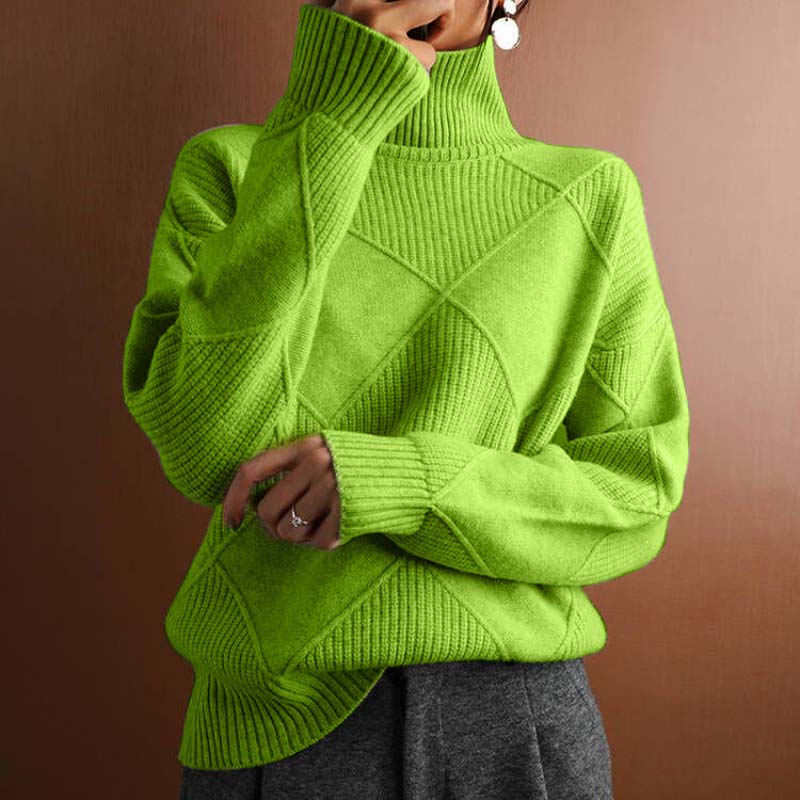 Ladies' Turtleneck with Check Pattern
