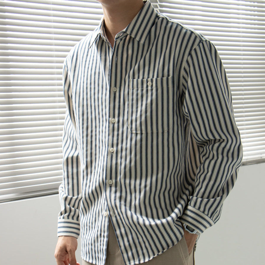 OLD MONEY Striped Long Sleeve Shirt
