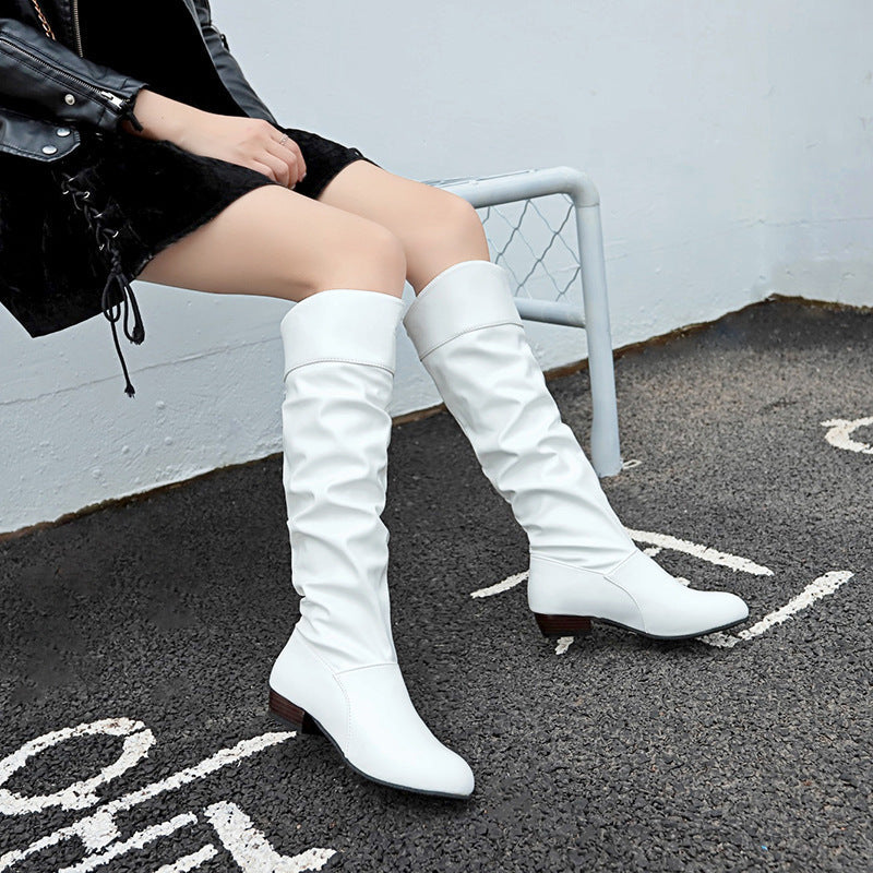Women's Knee-High Slouch Boots | Comfortable Block Heel Design