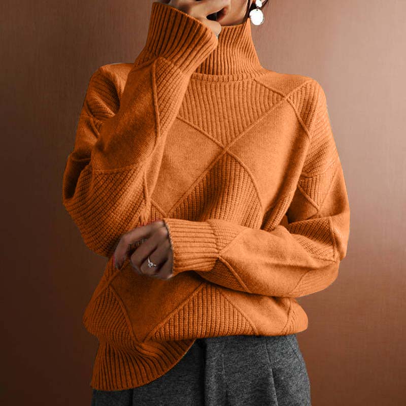 Ladies' Turtleneck with Check Pattern