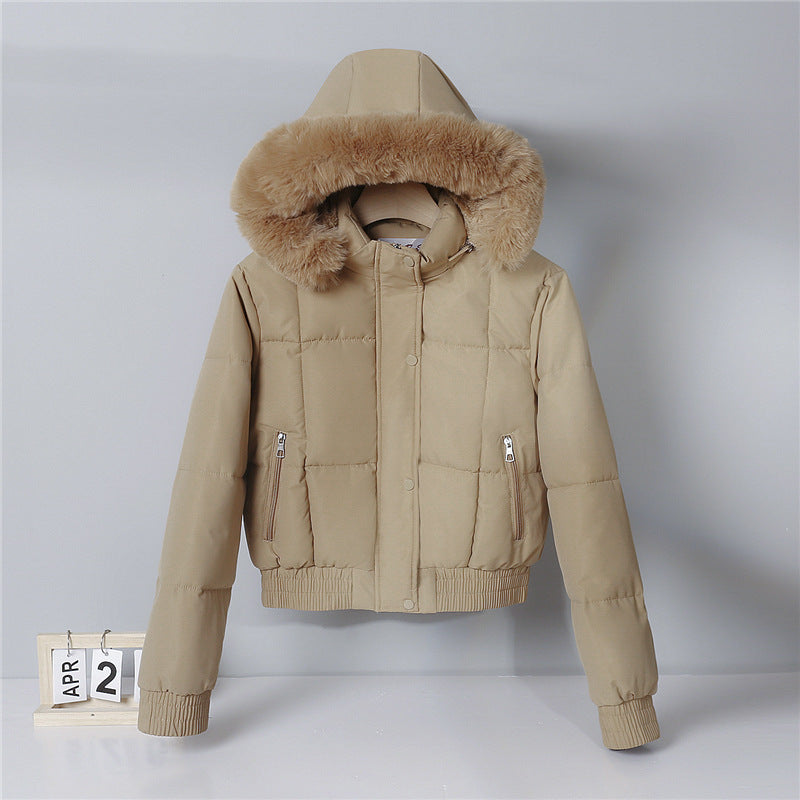 Padded Ladies' Jacket with Fur Collar