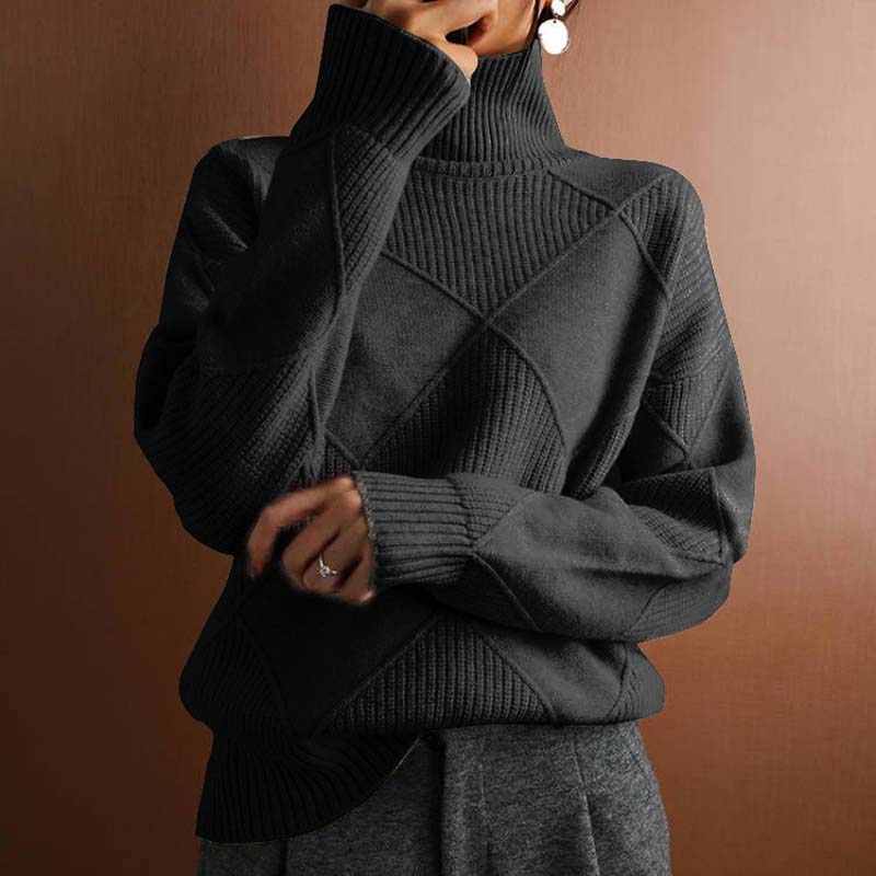 Ladies' Turtleneck with Check Pattern