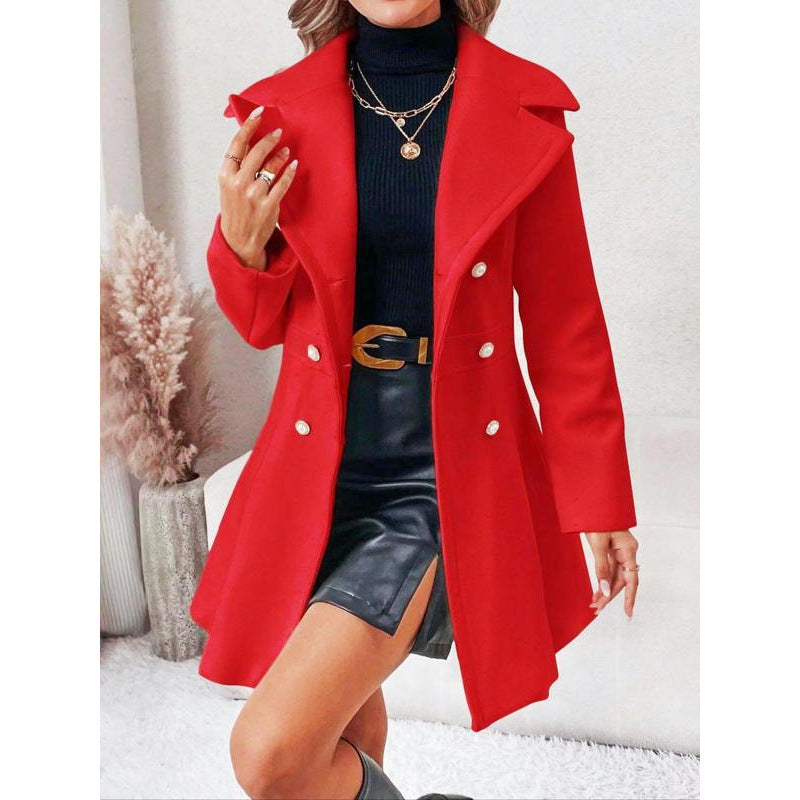 Classic Double-Breasted Trench Coat with Belt