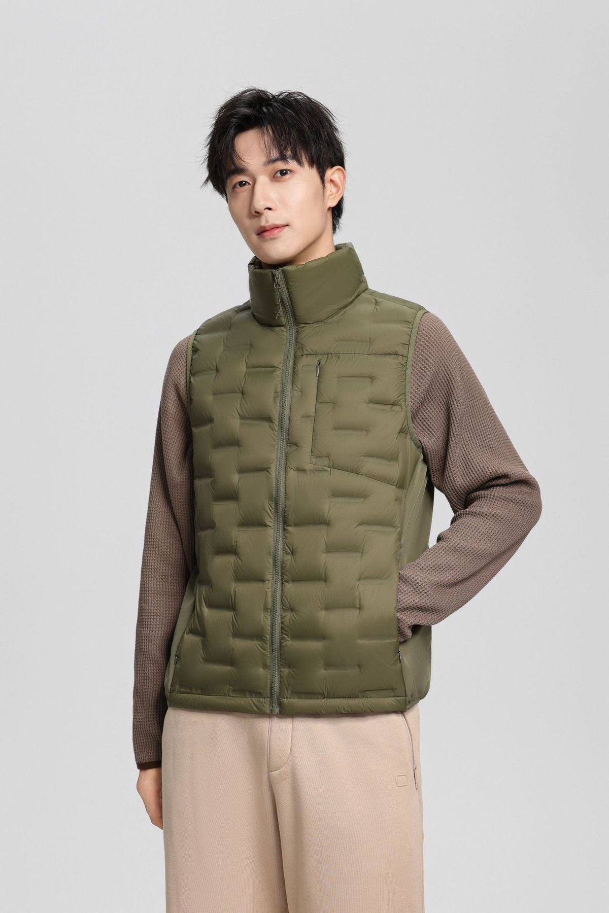 Nord Taschen Men's Lightweight Quilted Thermal Vest with Stand-Up Collar