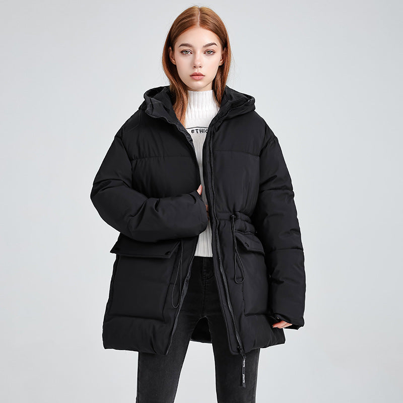 Women's Parka Jacket with Adjustable Waist and Hood