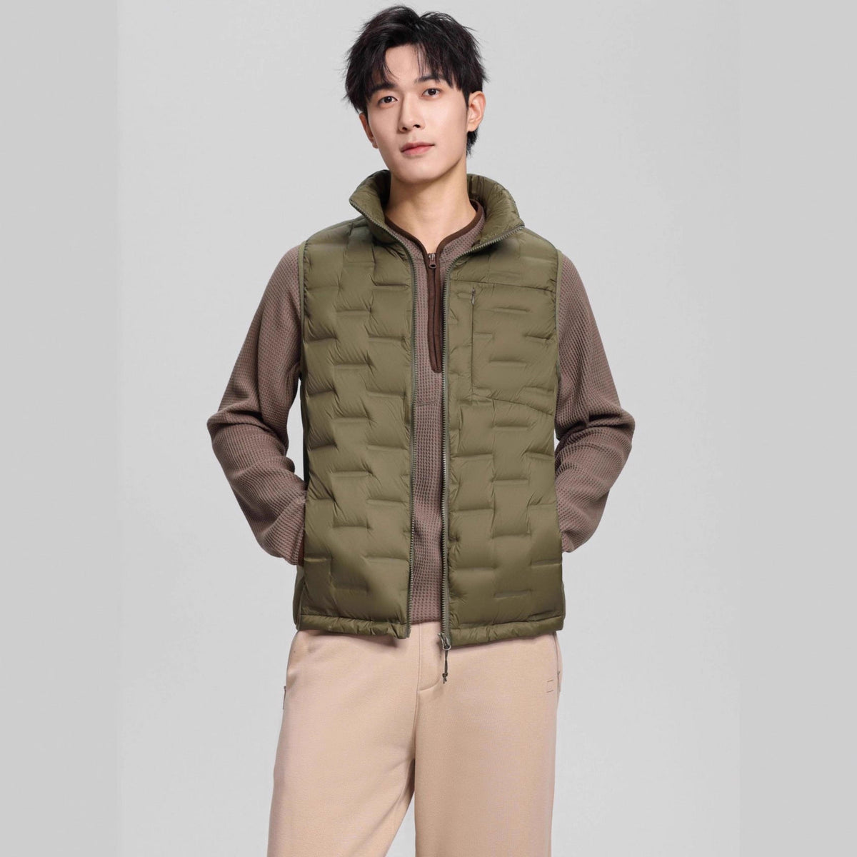 Nord Taschen Men's Lightweight Quilted Thermal Vest with Stand-Up Collar