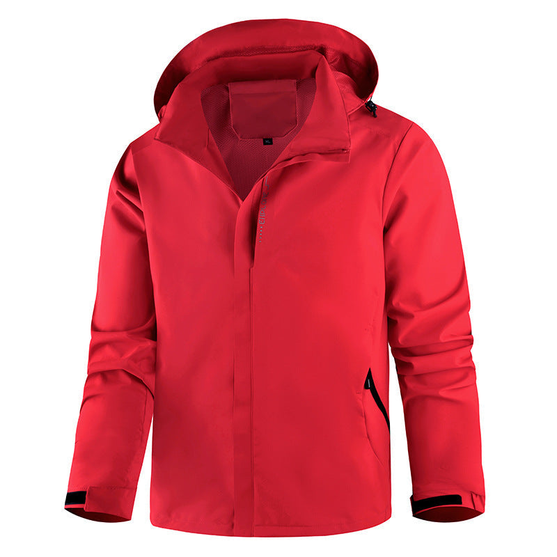 Men's Hooded Lightweight Transitional Jacket with Zipper