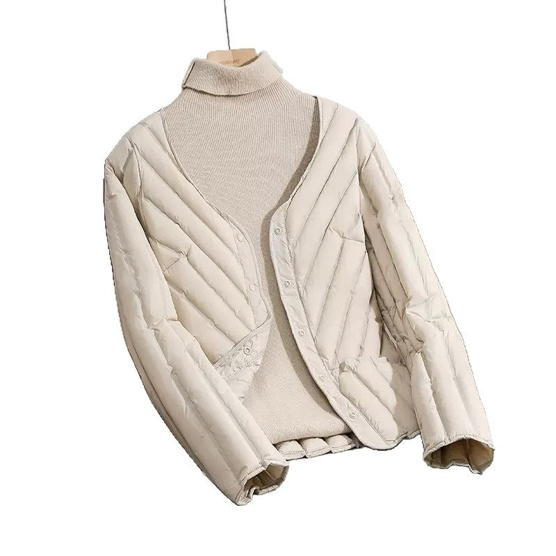 Nord Taschen Women's Lightweight Quilted V-Neck Cardigan Jacket with Snap Closure