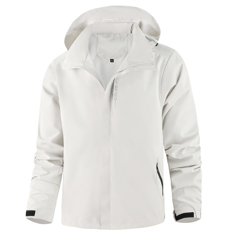Men's Hooded Lightweight Transitional Jacket with Zipper