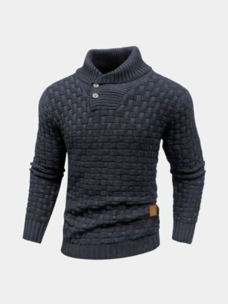 Chic Slim-Fit Knit Sweater for Men - Soft and Sophisticated