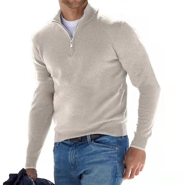 Men's Casual Long Sleeve Half Zip Pullover