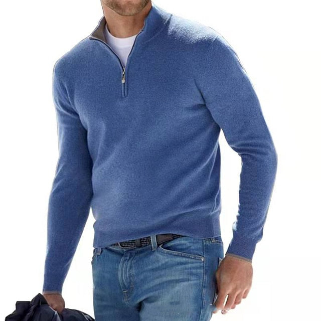 Men's Casual Long Sleeve Half Zip Pullover