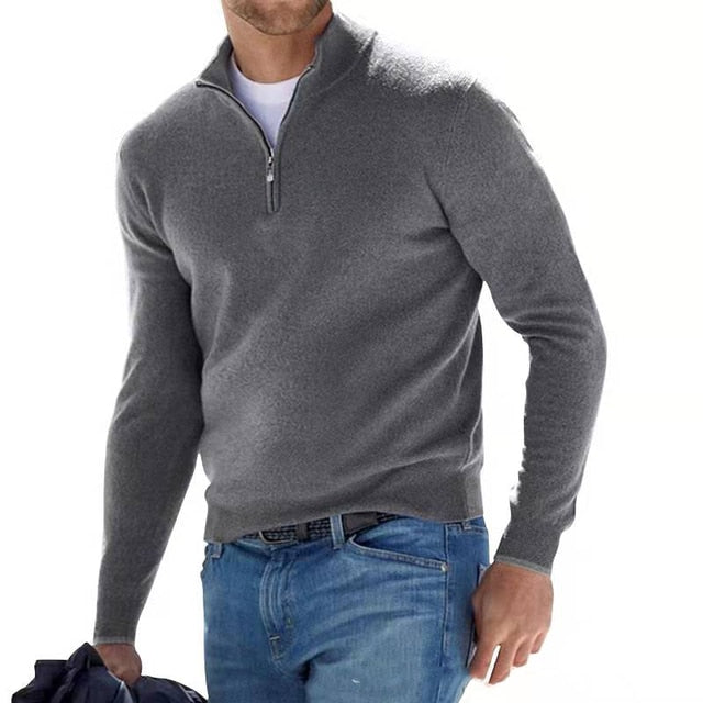 Men's Casual Long Sleeve Half Zip Pullover