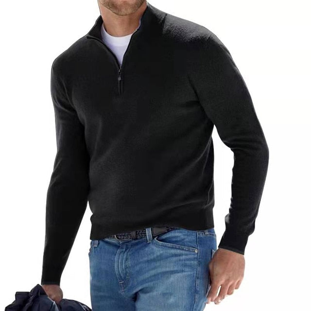 Men's Casual Long Sleeve Half Zip Pullover