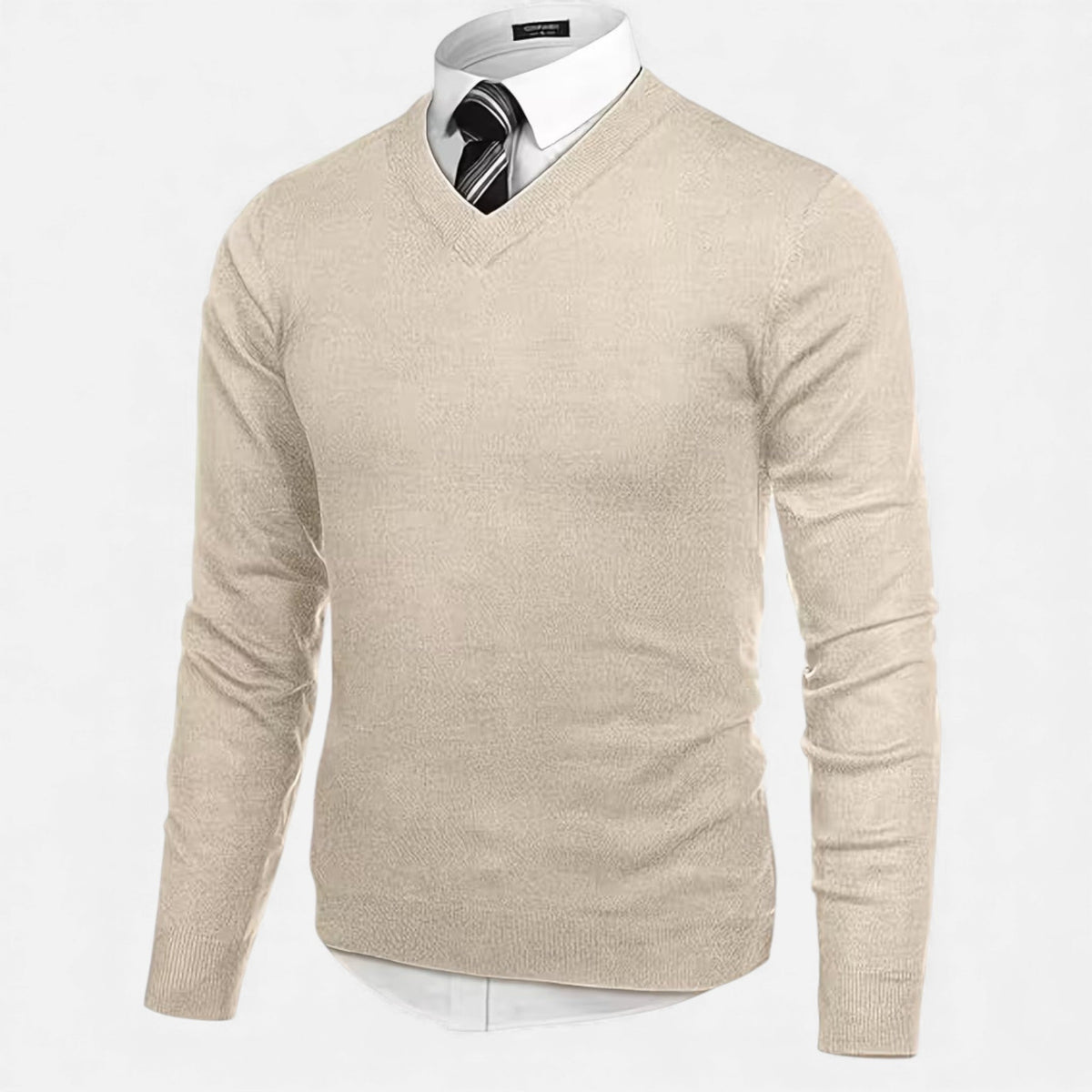 Stylish Men's V-Neck Knit Pullover