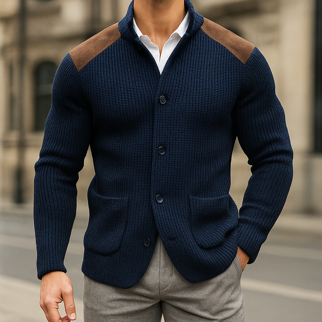 Sophisticated Men's Knit Blazer - Stylish and Comfortable for Both Business and Casual Occasions