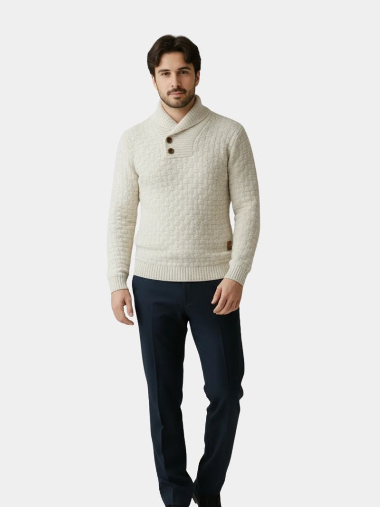 Chic Slim-Fit Knit Sweater for Men - Soft and Sophisticated