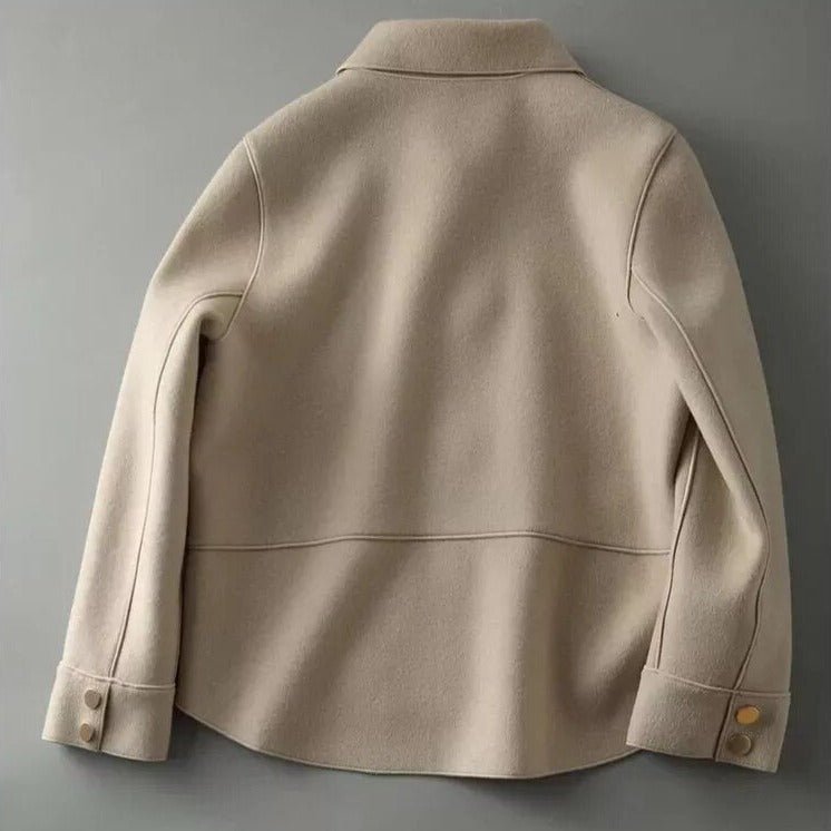 Cozy Wool Blend Jacket Featuring a Peter Pan Collar