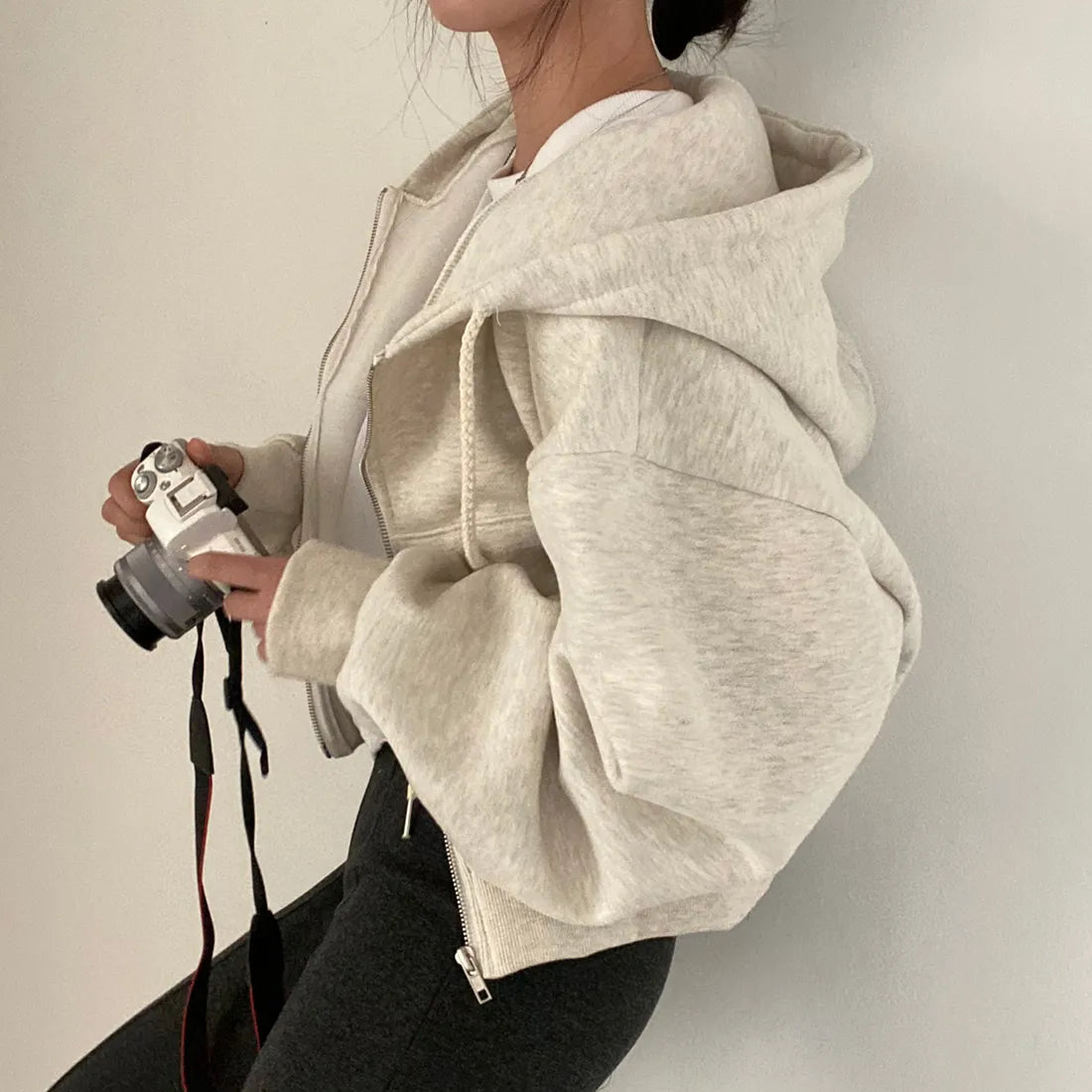 Ladies Oversized Hoodie with Zip