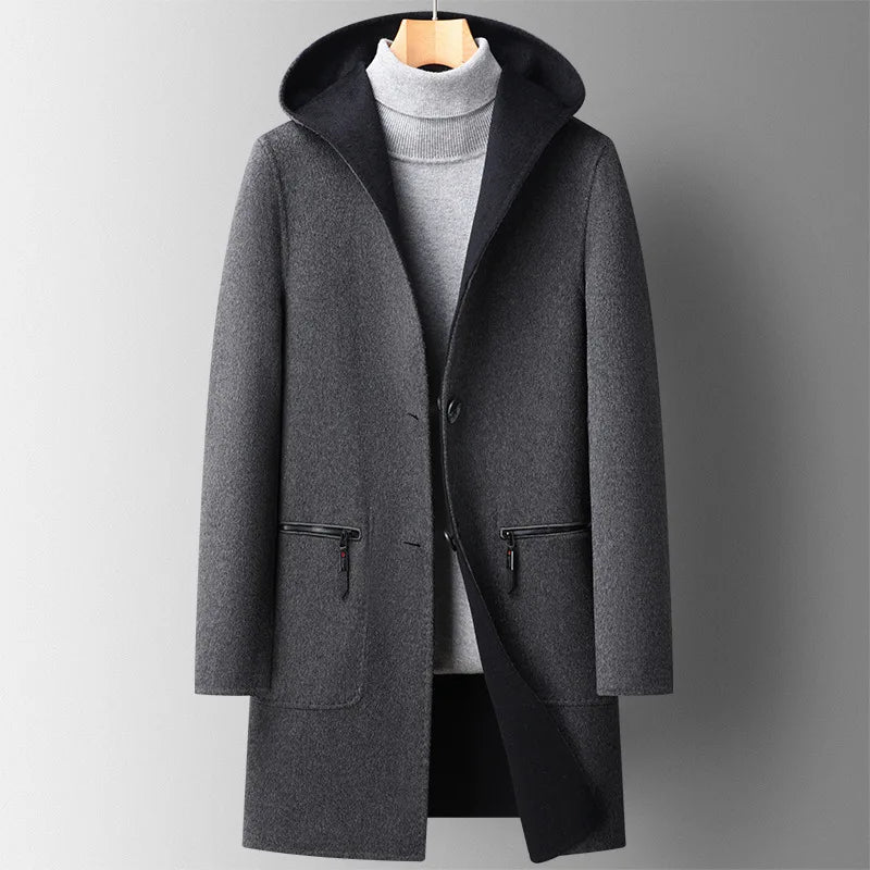 Cozy Wool Hooded Overcoat