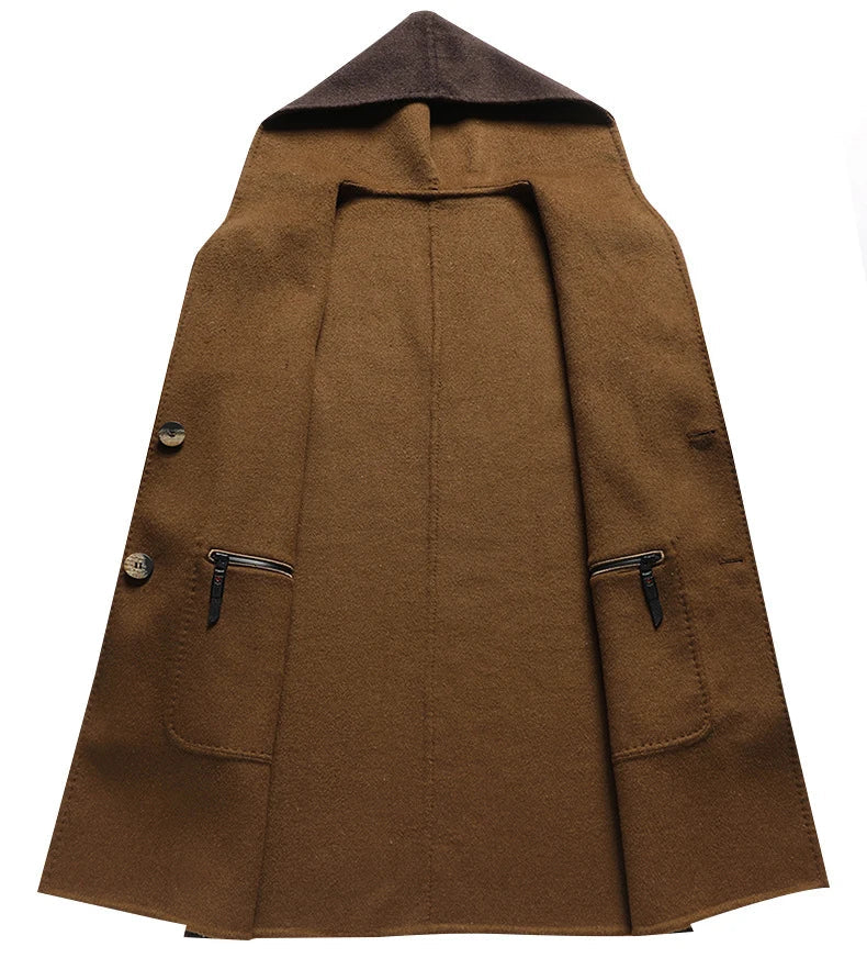 Cozy Wool Hooded Overcoat