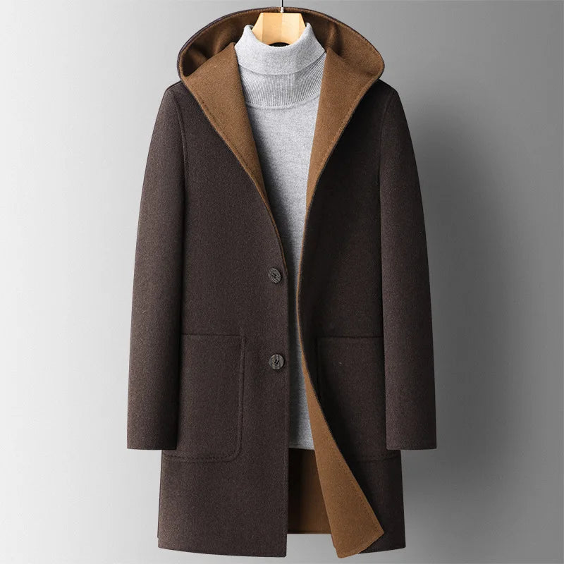 Cozy Wool Hooded Overcoat