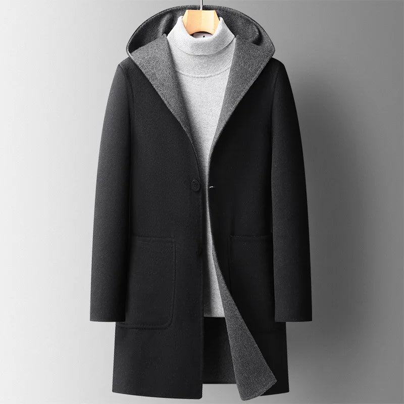Cozy Wool Hooded Overcoat
