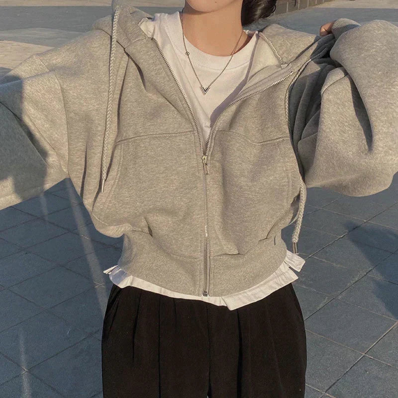 Ladies Oversized Hoodie with Zip
