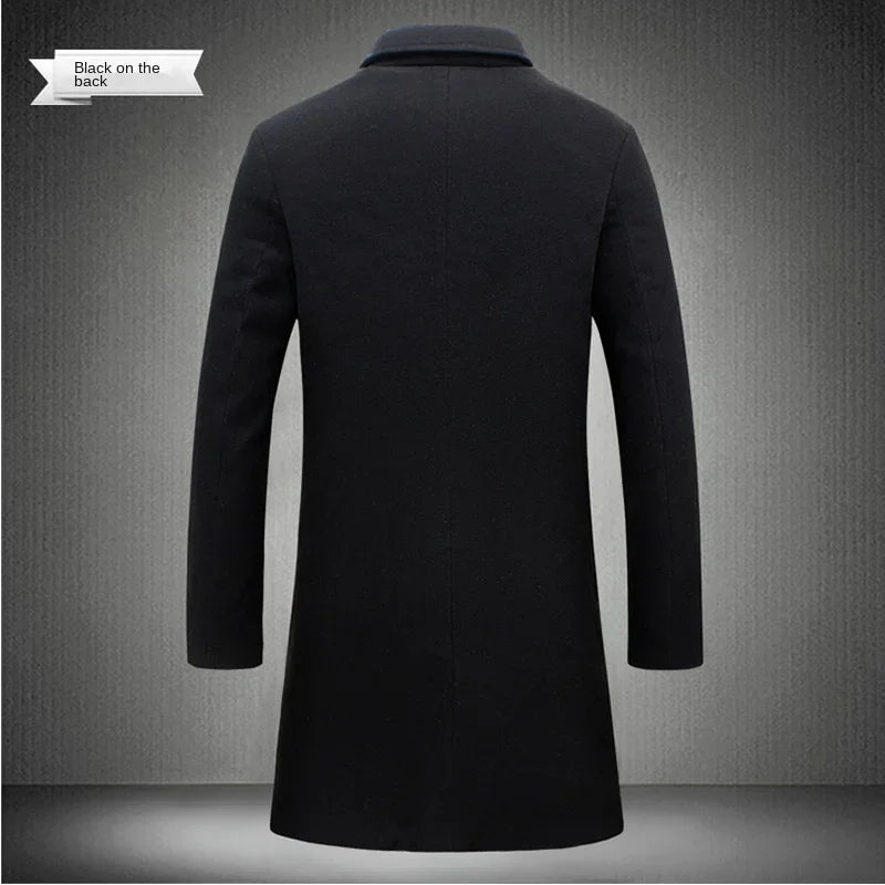 The Beverley Men's Long Cotton Overcoat – Wool Blend