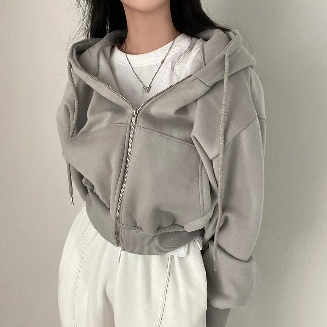 Ladies Oversized Hoodie with Zip