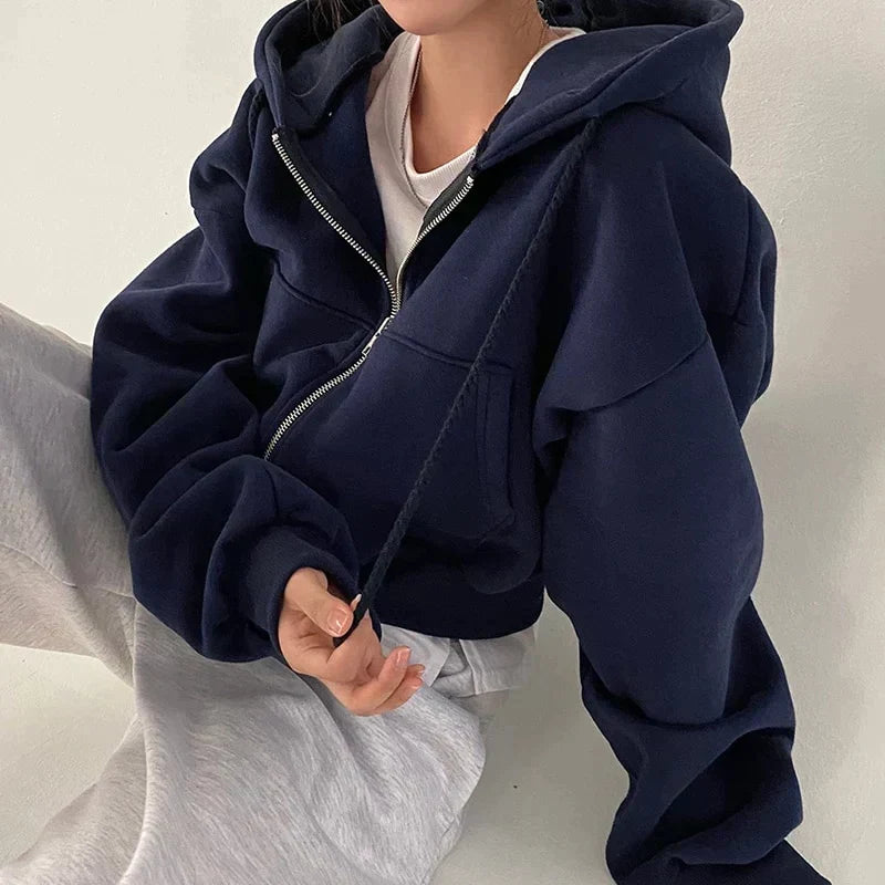 Ladies Oversized Hoodie with Zip