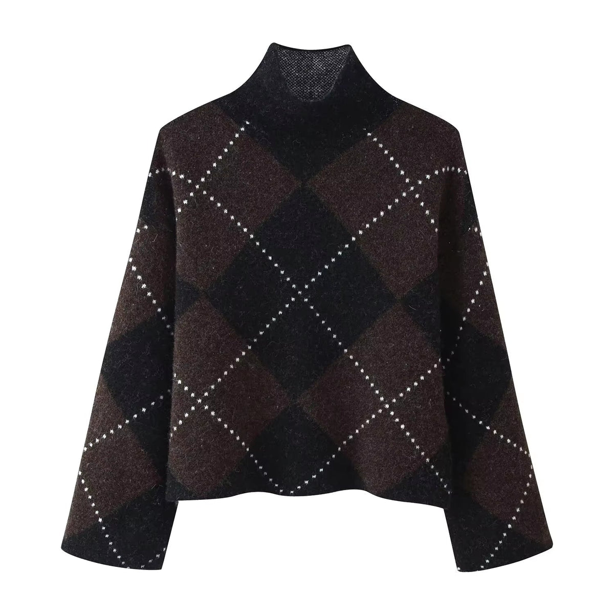 Women's Two Piece Knit Set in Diamond Pattern