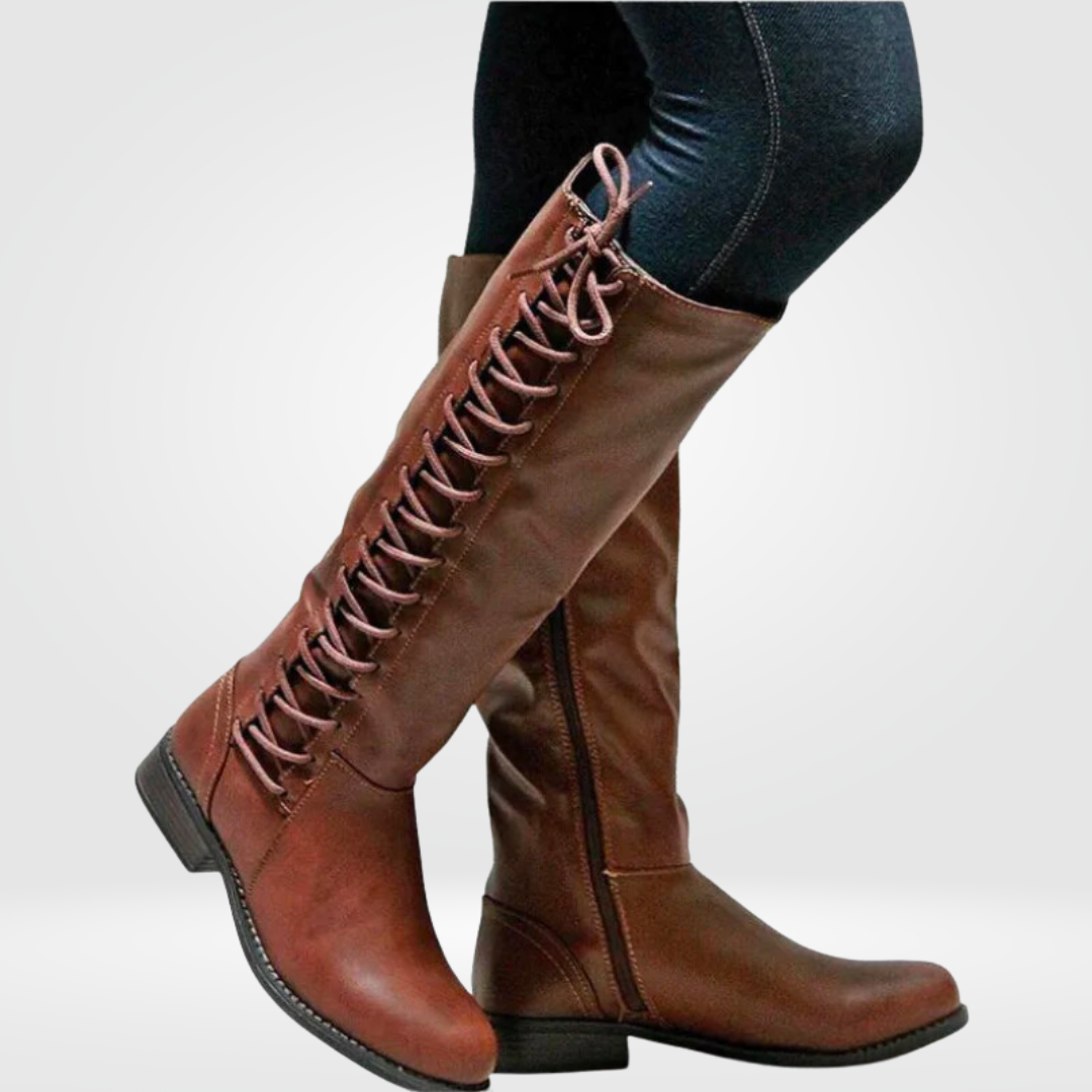 Women's Block Heel Lace-Up Boots