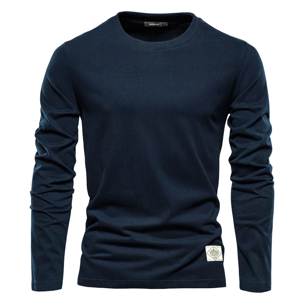 Men's Long Sleeve Crew Neck Sweatshirt | Smooth Front for Effortless Layering