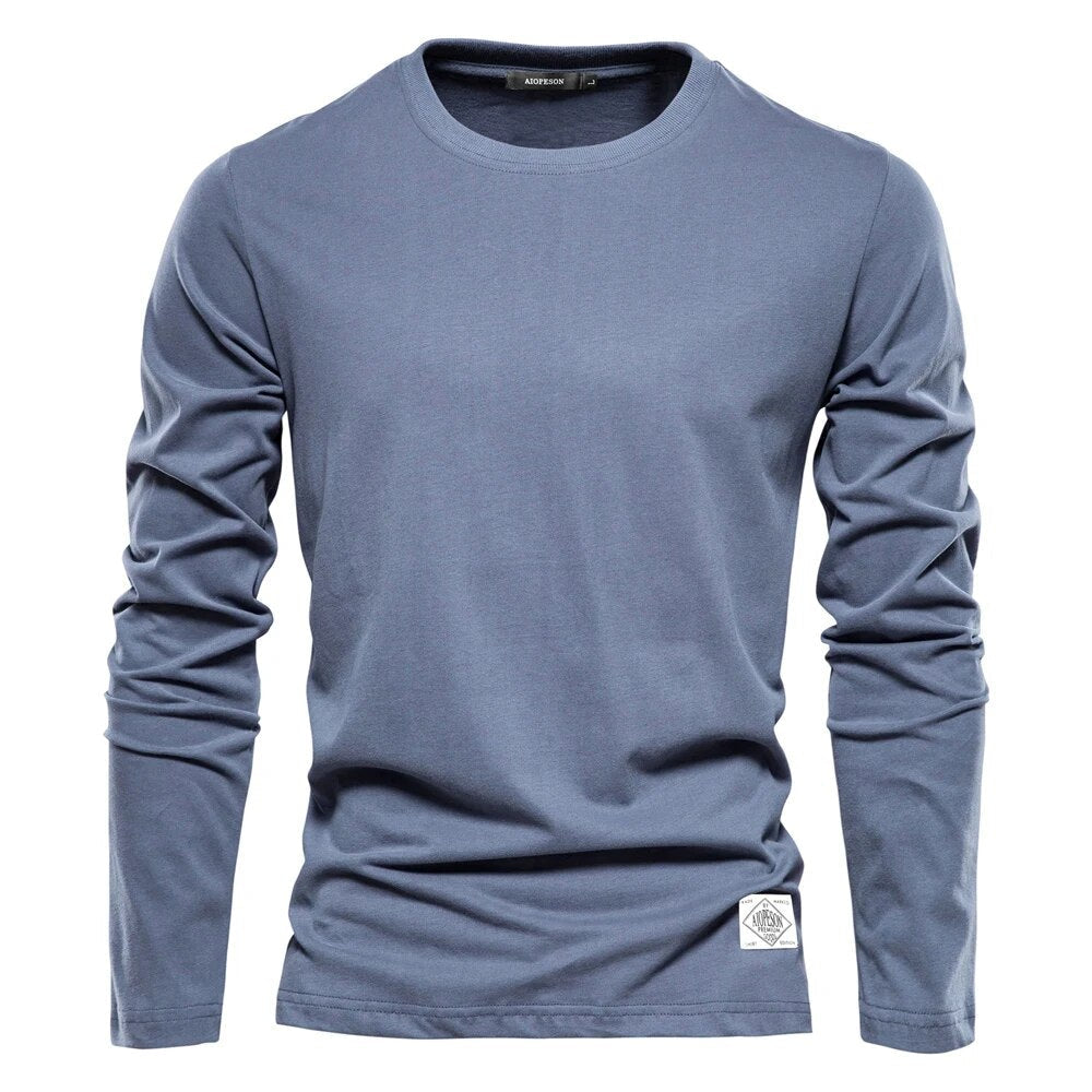 Men's Long Sleeve Crew Neck Sweatshirt | Smooth Front for Effortless Layering