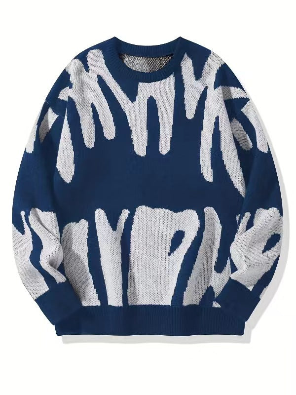 Men's Modern Patterned Crew Neck Sweatshirt | Cozy & Stylish