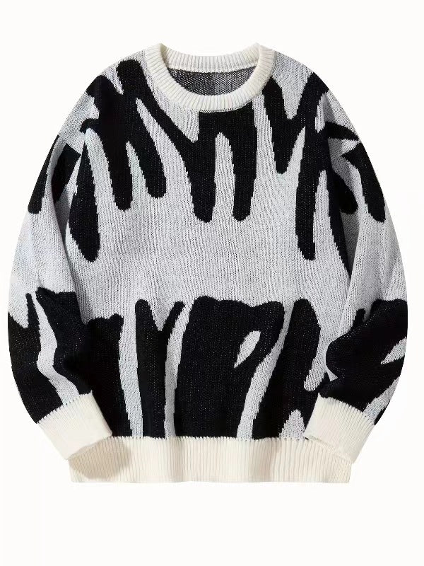 Men's Modern Patterned Crew Neck Sweatshirt | Cozy & Stylish