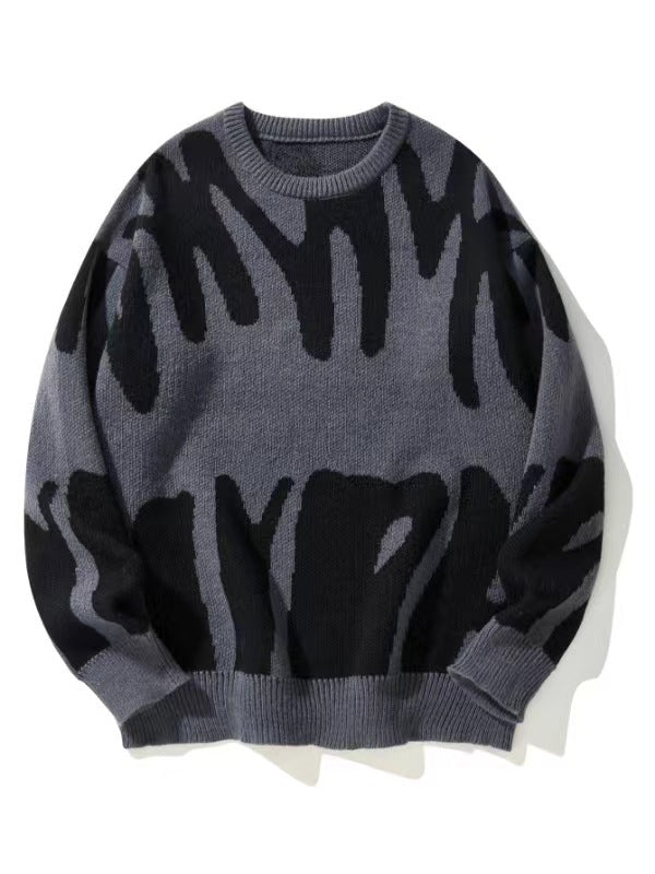 Men's Modern Patterned Crew Neck Sweatshirt | Cozy & Stylish