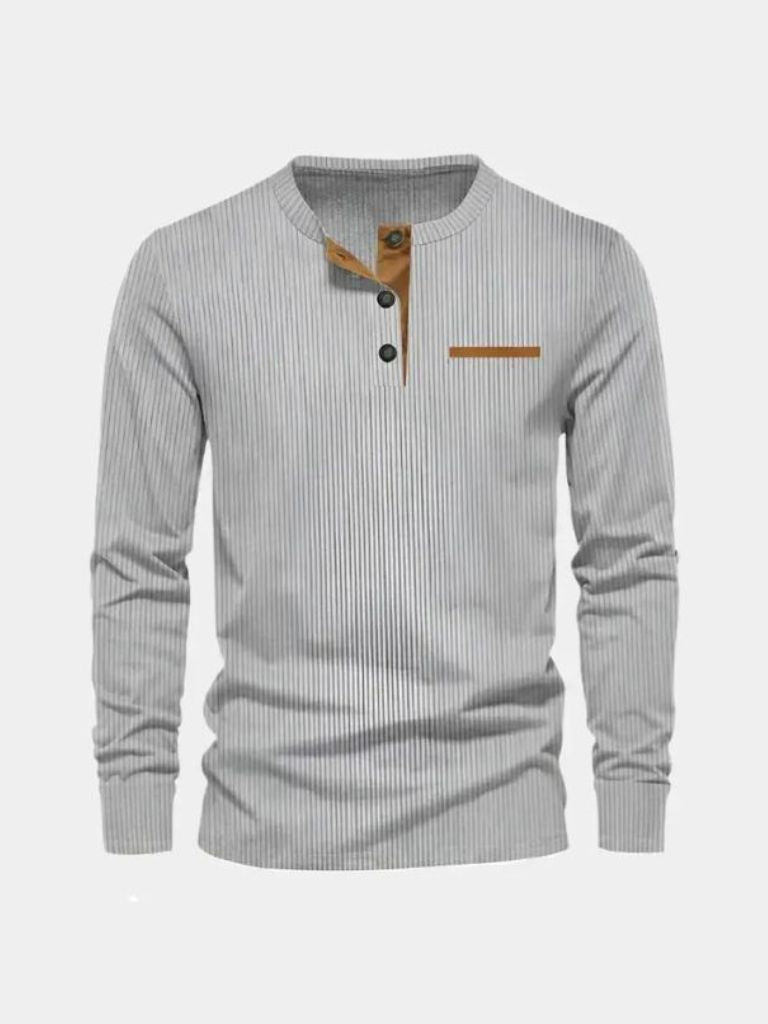 Men's Luxurious Corduroy Long Sleeve Shirt - Stylish and Comfortable Top