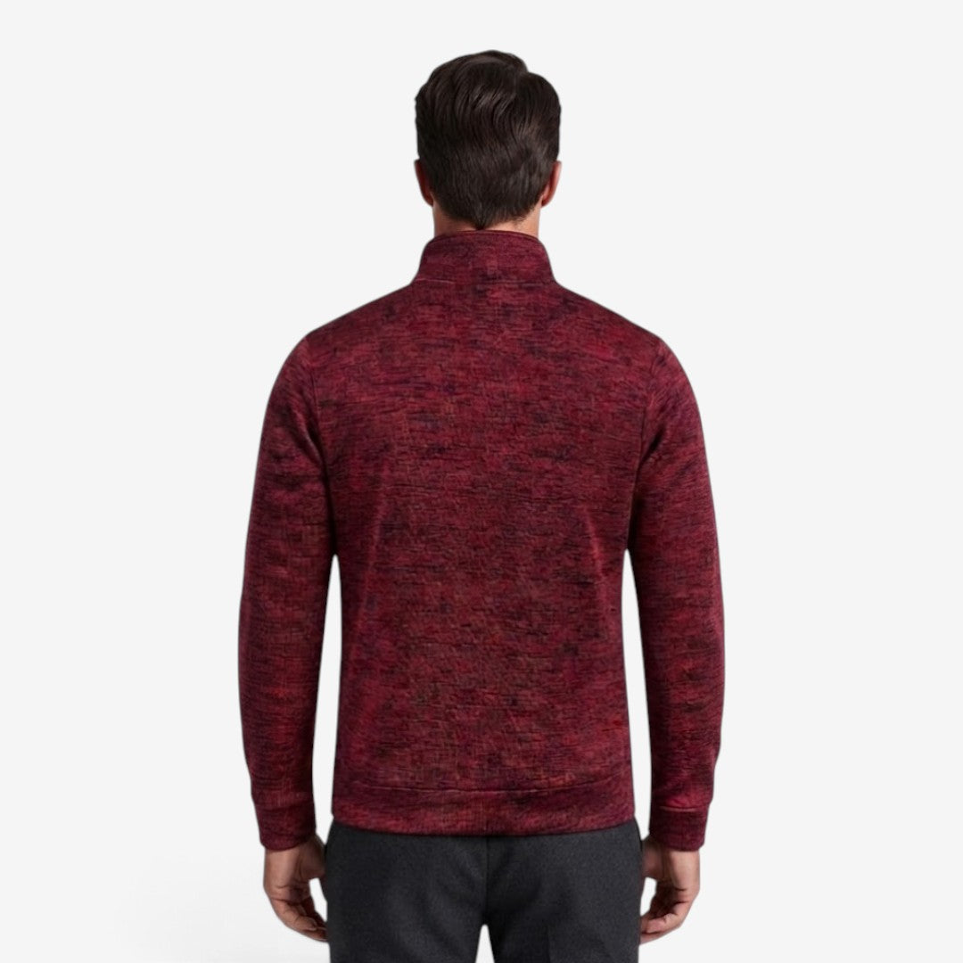 Sleek Slim-Fit Men's Cardigan with Stand-Up Collar and Zippered Pockets