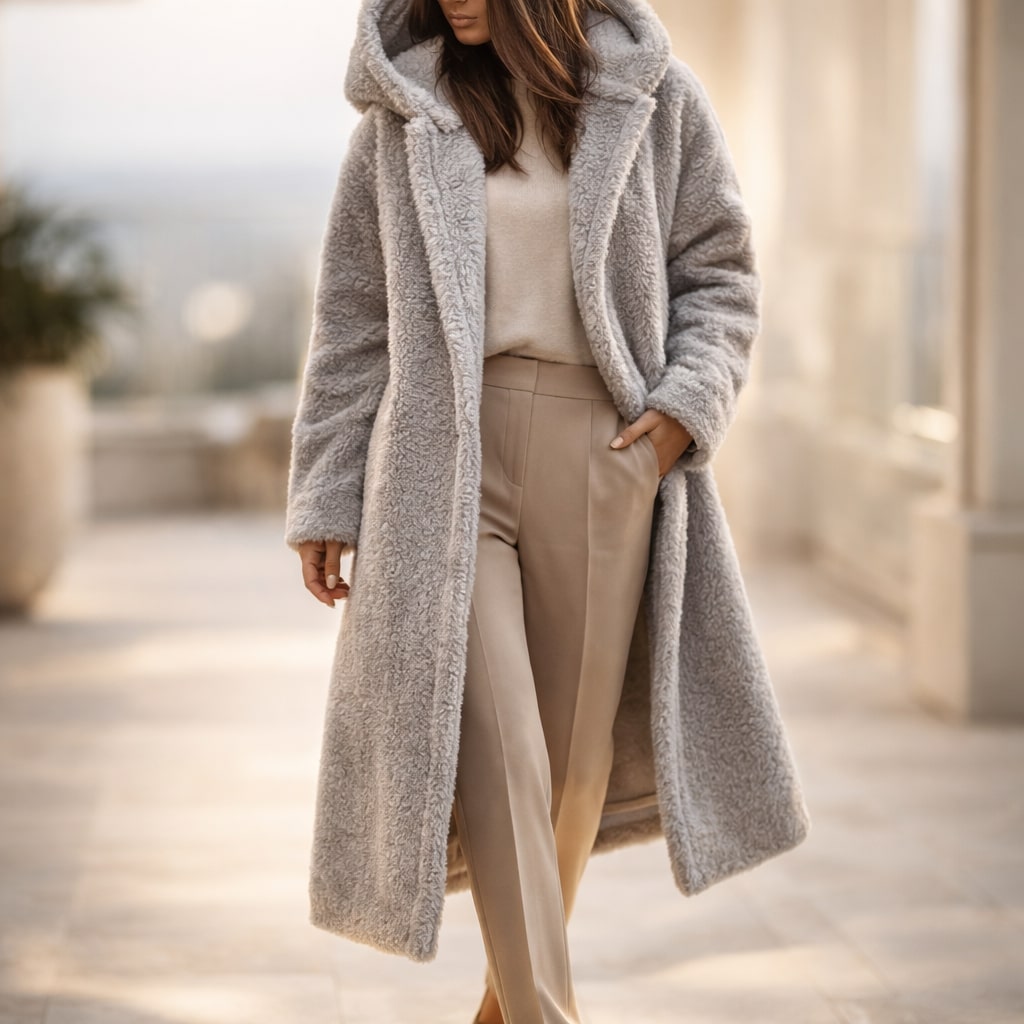 Chic Long Hooded Coat for Women
