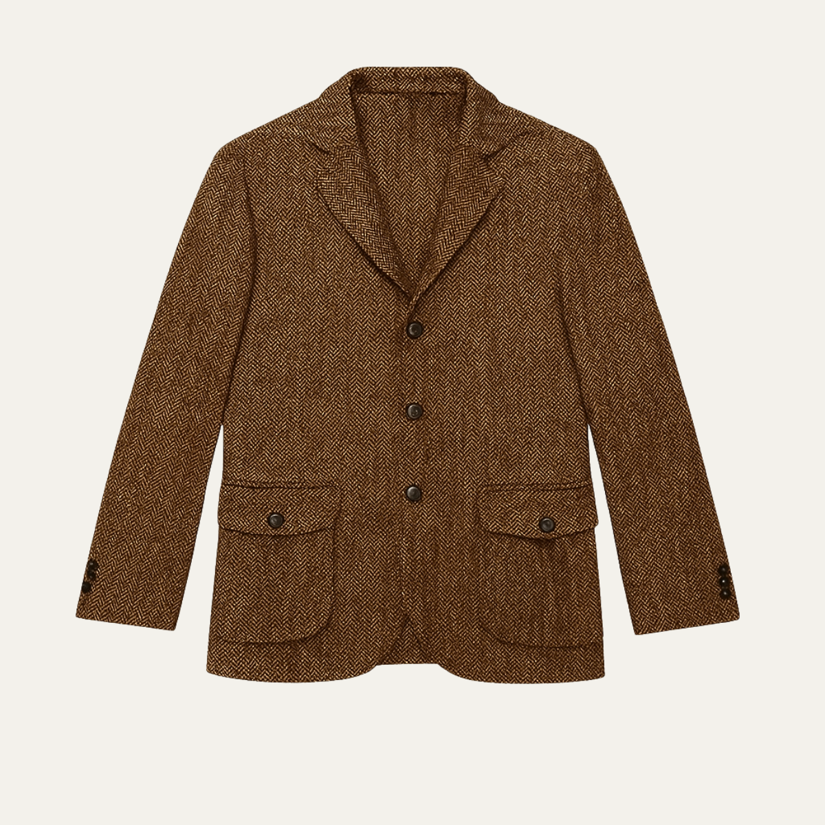 The Dolomiti Men's Tweed Single Breasted Business Blazer Suit - Dark Brown