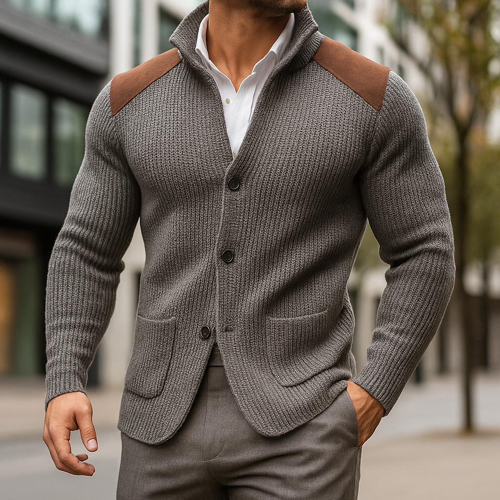 Sophisticated Men's Knit Blazer - Stylish and Comfortable for Both Business and Casual Occasions