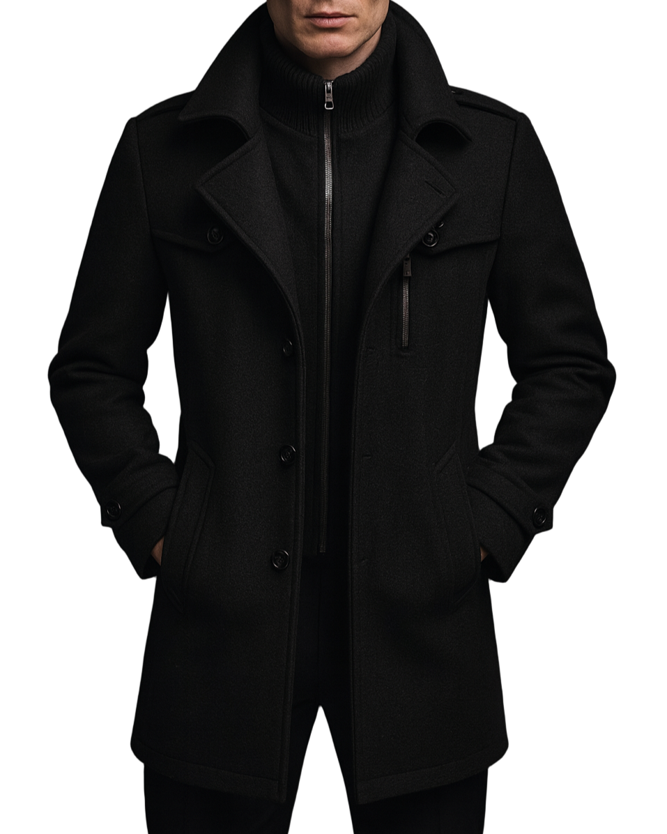 Stylish Men's Wool Coat for Fall and Winter
