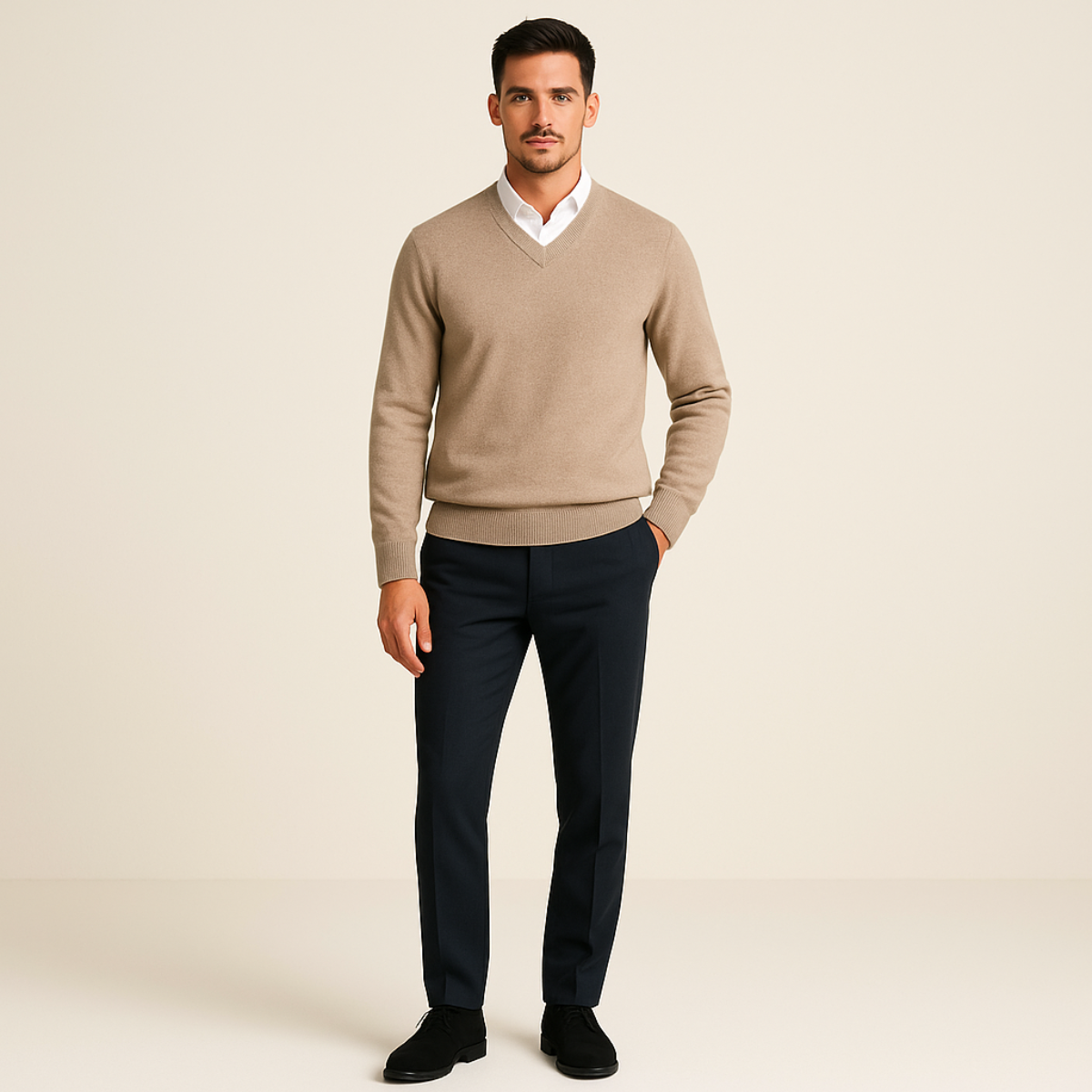 Luxurious Men's Wool Sweater - Elegant Design