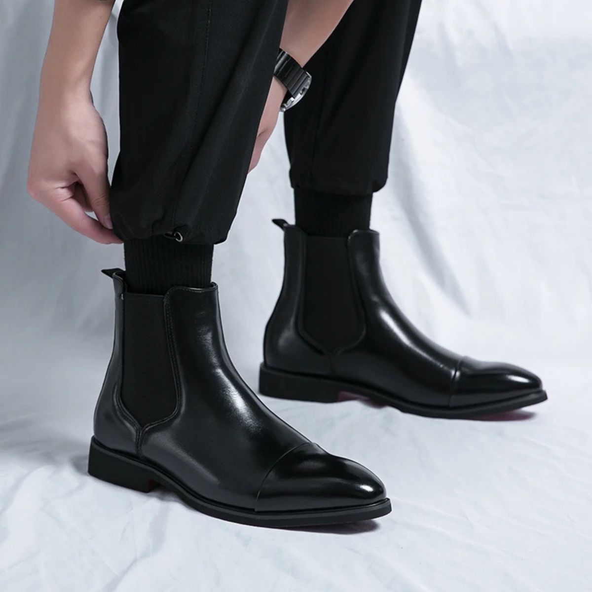 Stylish Classic Men's Faux Leather Chelsea Boots