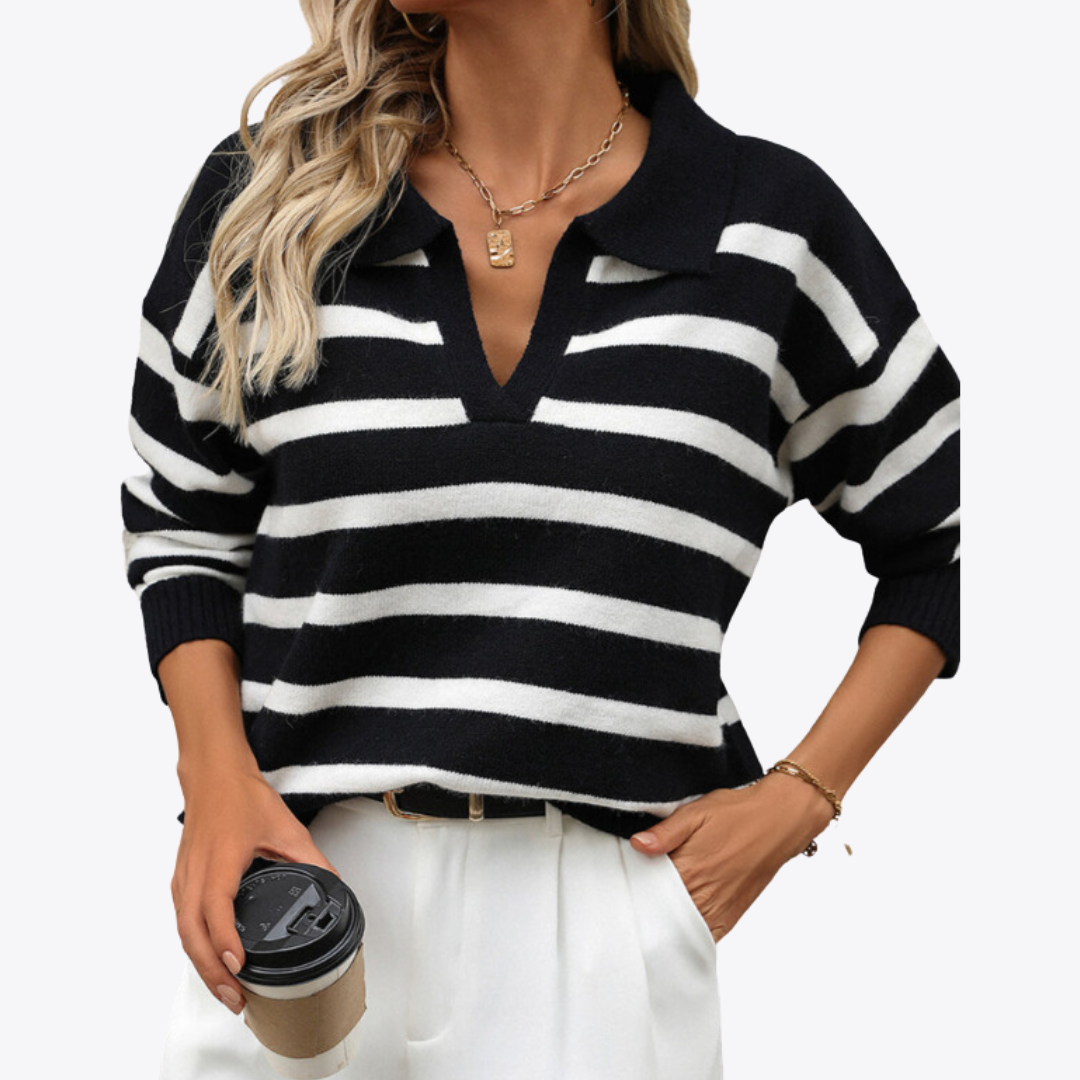 Striped V-Neck Sweater