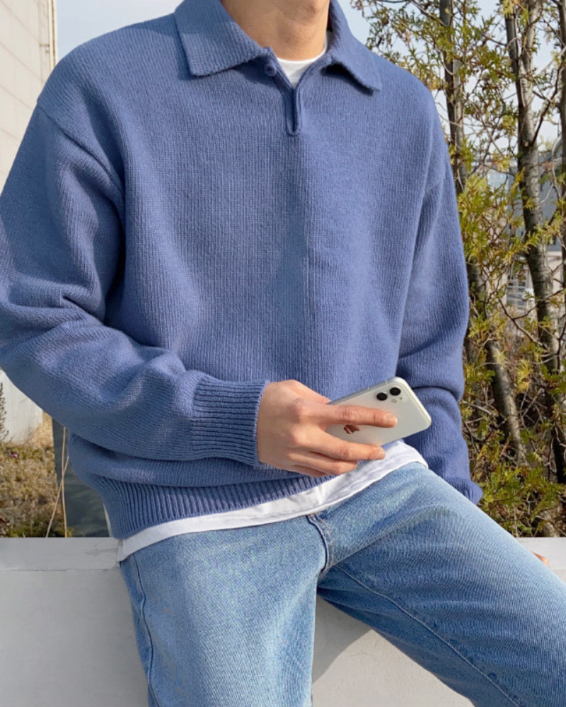 Woollen Button Half Zip