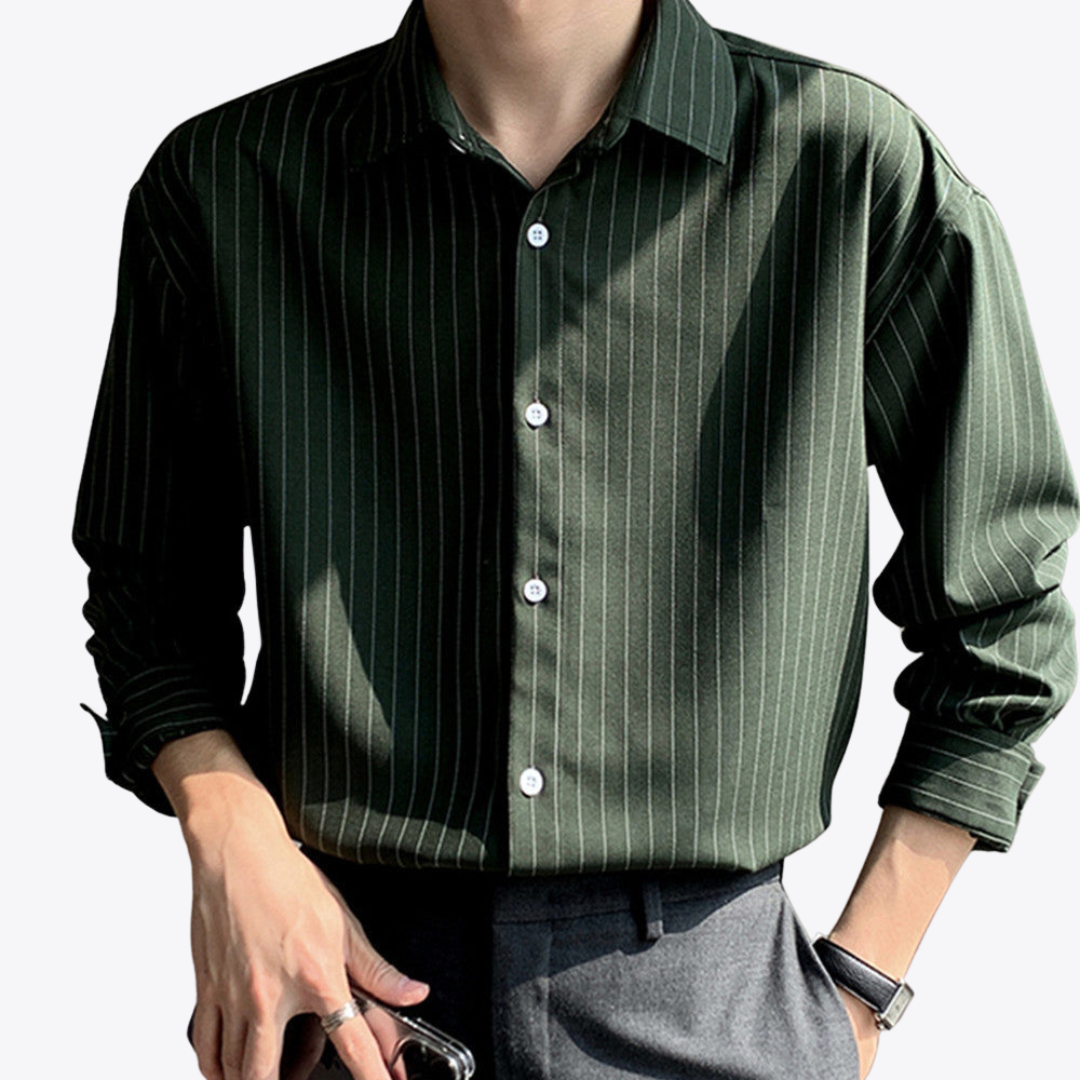 Casual Striped Button-Up