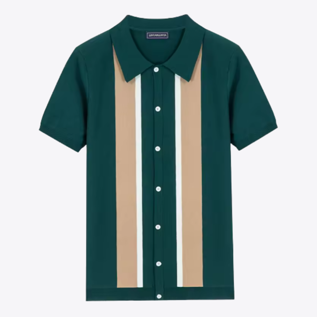 Knitted Striped Polo